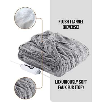 Luxurious Electric Heated Throw Blanket - Cozy and Safe