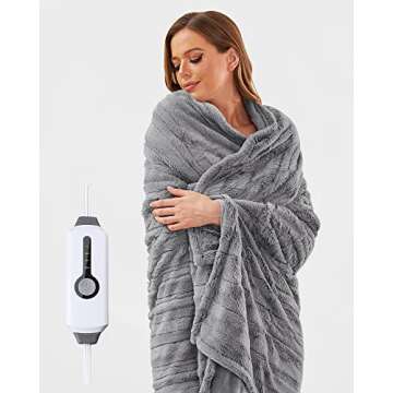 Luxurious Electric Heated Throw Blanket - Cozy and Safe