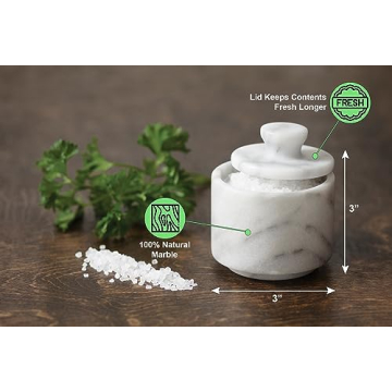 Fox Run Marble Salt Cellar, White 3" x 3"