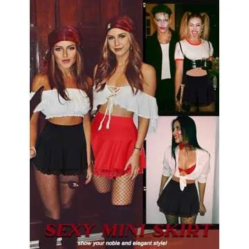 Avidlove Women Mini Skirt Lace Ruffle Short Skirt Sexy Role Play Lingerie Skirts(Black,XXL)