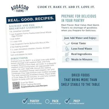 Augason Farms Pasteurized Dried Whole Egg Powder Can, Real Eggs, Emergency Food Supply, Everyday Meals, 85 Servings