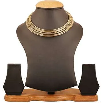 Touchstone Elegant Antique Gold Choker Necklace for Women