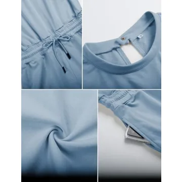 Xiaoxuemeng Women’s Open Back Rompers Casual Summer Outfits