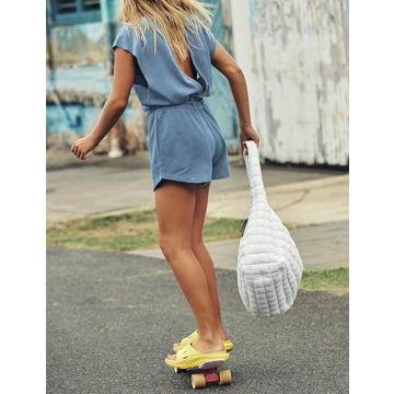 Xiaoxuemeng Women’s Open Back Rompers Casual Summer Outfits