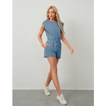 Xiaoxuemeng Women’s Open Back Rompers Casual Summer Outfits