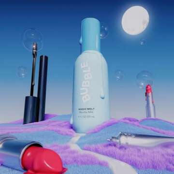 Bubble Skincare Magic Melt Makeup Remover - Micellar Milk Eye Makeup Remover Infused with Raspberry Seed Oil - Hydrating & Soothing Preppy Skikncare for Soft, Refreshed Skin (120ml)