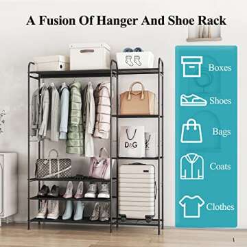 Wisdom Star Stylish Garment Rack with Shelves