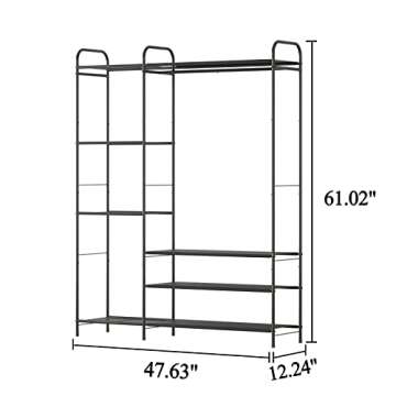 Wisdom Star Stylish Garment Rack with Shelves
