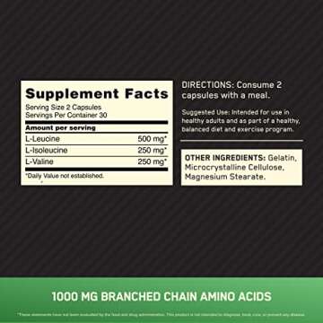 Optimum Nutrition Instantized BCAA Capsules, Keto Friendly Branched Chain Essential Amino Acids, 100...