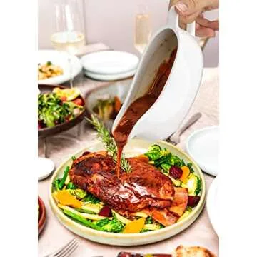 Nucookery 17 Oz Elegant Gravy Boat for All Occasions