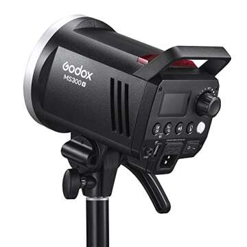 Godox MS300V Strobe Light, 300WStudio Strobe Flash 110V GN58 5600K, 2.4G Wireless System, with LED Modeling Lamp, Recycle Time 0.1～1.8S, Bowens Mount Monolight for Photography Lighting Flashligh