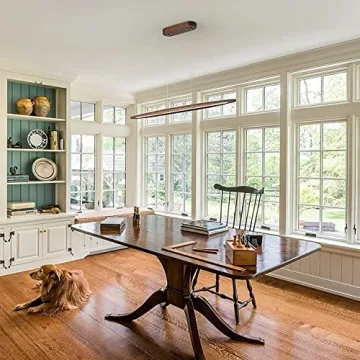 YISDESIGN 39" Wood Linear LED Pendant Light for Dining