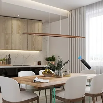 YISDESIGN 39" Wood Linear LED Pendant Light for Dining