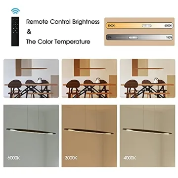 YISDESIGN 39" Wood Linear LED Pendant Light for Dining