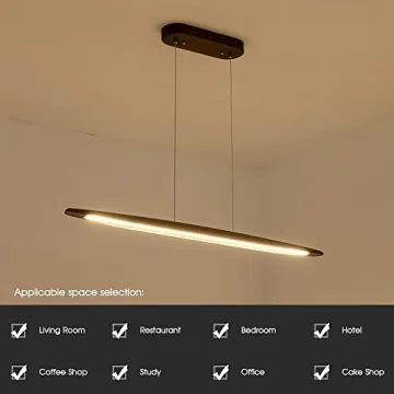 YISDESIGN 39" Wood Linear LED Pendant Light for Dining