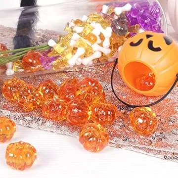 Mini Acrylic Pumpkin Ornaments for Fall Decor 50PCS