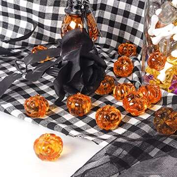 Mini Acrylic Pumpkin Ornaments for Fall Decor 50PCS