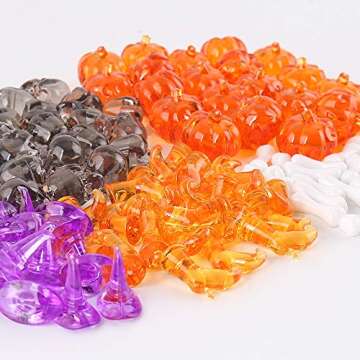 Mini Acrylic Pumpkin Ornaments for Fall Decor 50PCS
