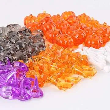 Mini Acrylic Pumpkin Ornaments for Fall Decor 50PCS