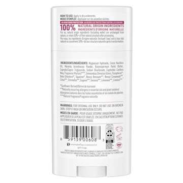 Schmidt's Aluminum-Free Vegan Deodorant Rose & Vanilla with 24 Hour Odor Protection 2 Count for Wome...