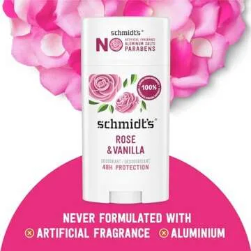 Schmidt's Rose & Vanilla Vegan Deodorant 24 Hour Protection