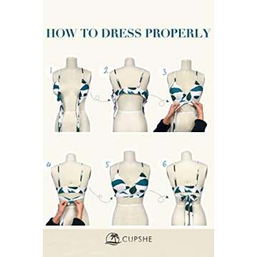 CUPSHE Women's Bikini Swimsuit Tie Low Rise Two Piece Bathing Suit Leaves