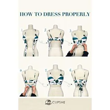 CUPSHE Women's Bikini Swimsuit Tie Low Rise Two Piece Bathing Suit Leaves