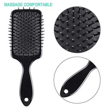 SIQUK 6 Pieces Hair Brush Comb Set Paddle Brush Detangle Hair Brush and Black Combs for Men and Wome...