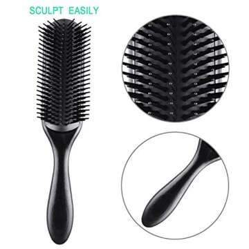 SIQUK 6 Pieces Hair Brush Comb Set Paddle Brush Detangle Hair Brush and Black Combs for Men and Women Wet, Dry, Curly and Straight Hair
