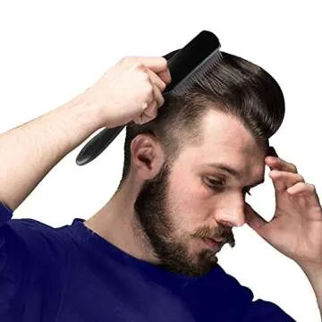 SIQUK 6 Pieces Hair Brush Comb Set Paddle Brush Detangle Hair Brush and Black Combs for Men and Women Wet, Dry, Curly and Straight Hair