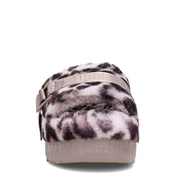 UGG Women's FLUFFITA Panther Print Slipper, Stormy Grey, 8