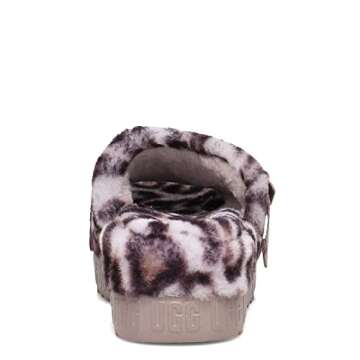 UGG Women's FLUFFITA Panther Print Slipper, Stormy Grey, 8