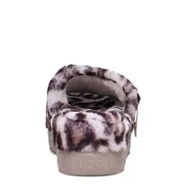 UGG Women's FLUFFITA Panther Print Slipper, Stormy Grey, 8