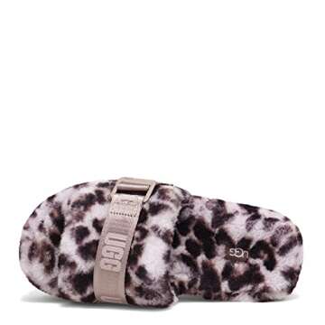 UGG Women's FLUFFITA Panther Print Slipper, Stormy Grey, 8