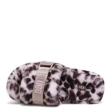 UGG Women's FLUFFITA Panther Print Slipper, Stormy Grey, 8