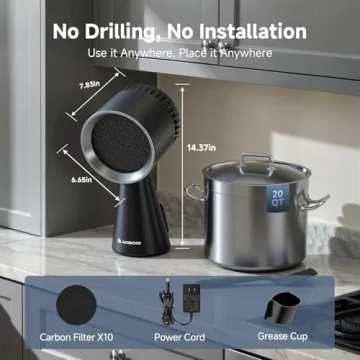 AAOBOSI Portable Range Hood with Powerful Suction and Low Noise Operation