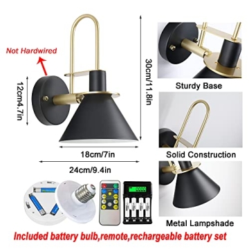 Civaza Remote Control Dimmable Wall Sconces Set of 2