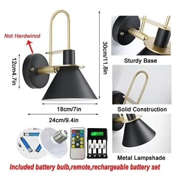 Civaza Remote Control Dimmable Wall Sconces Set of 2