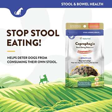 NaturVet Scoopables Coprophagia for Dogs - No Poop Eating for Dogs - Stool Eating Deterrent Supplement with Probiotic & Digestive Enzymes - Hickory Smoked Bacon Flavored | 11oz Bag