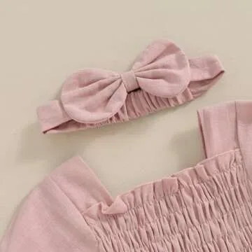 ZAXARRA Baby Girl Plaid Romper with Headband - Cute Outfit