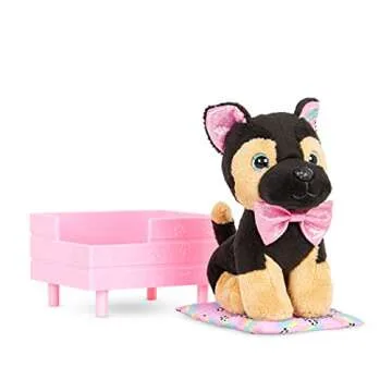 Glitter Girls – Jax – Posable 6-inch Dog Plush German Shepherd Stuffed Animal – Poseable Legs – 14-inch Doll Accessories for Kids Ages 3 and Up – Children’s Toys