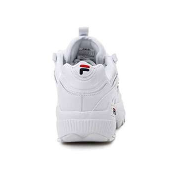 Fila Men's D-Formation Chunky Active Lace Top Round Toe Low Heel Fashion Casual Sneakers, White/Navy/Red, 9.5