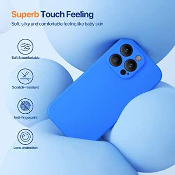 Miracase Designed for iPhone 14 Pro Max Phone Case with Screen Protector,[Upgraded Enhanced Camera Protection],Shockproof Liquid Silicone Case with Microfiber Lining,6.7 inch(Mediterranean Blue)