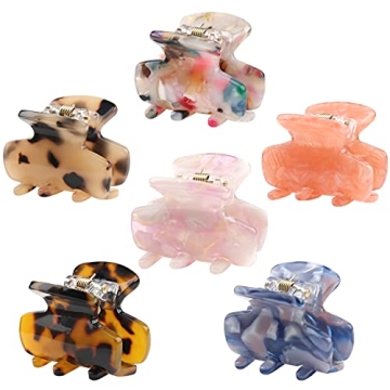 6 PCS Small Hair Claw Clips - Stylish Leopard Print for Women & Girls
