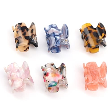 Stylish 6 PCS Small Hair Claw Clips for Women and Girls