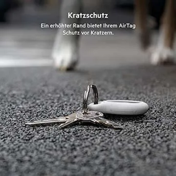 Durable Belkin AirTag Holders with Key Ring - 2-Pack White