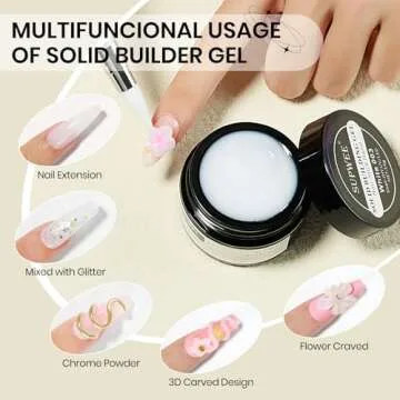 Supwee Solid Sculpture Builder Gel - Non-Stick 3D Nail Gel for DIY Art