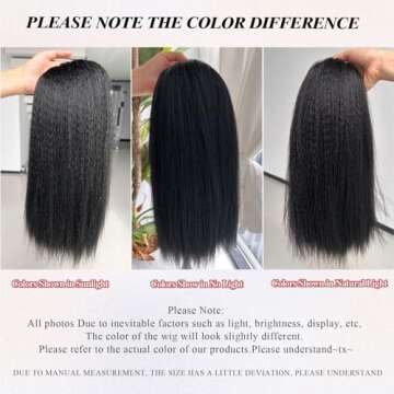 LEOSA Ponytail Extension 14 inch Drawstring Ponytails for Black Women Short Natural Black Yaki Straight Drawstring Ponytail Hair Extensions (14 Inch (Pack of 1), 1B#)