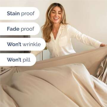 Full Size 4 Piece Sheet Set - Comfy Breathable & Cooling Bed Sheets Set - Hotel Luxury Bedding for Women, Men, Kids & Teens - Deep Pockets, Easy Secure Fit, Soft and Wrinkle Free - Oeko-Tex - Cream