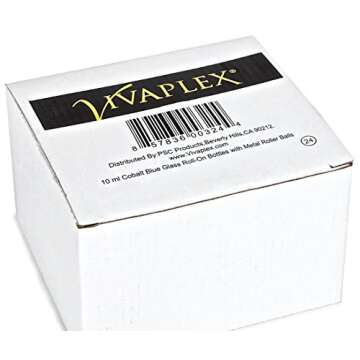 Vivaplex, 24, Cobalt Blue, 10 ml Glass Roll-on Bottles with Stainless Steel Roller Balls. 3-3 ml Droppers included